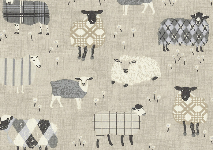 Baa Baa, Charcoal - Made to Measure Curtains - Image 8
